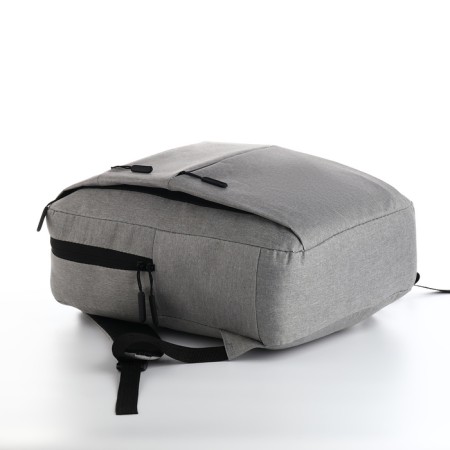 Men's backpack on a zipper, 4 outer pockets, with USB, gray color-3