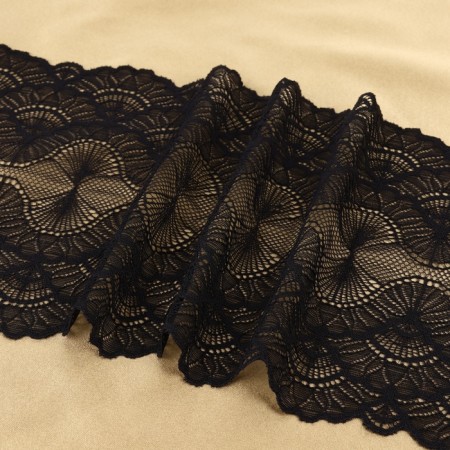 Lace elastic fabric, 180 mm × 23 ± 1 m, black color-2