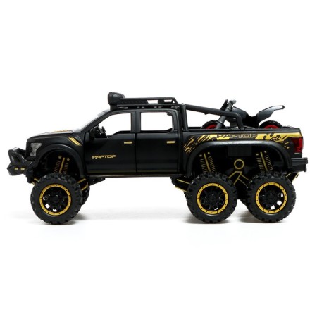 Metal jeep, 1:24, inertial, doors, hood, trunk, black color open-3