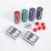 Poker in a metal case (2 decks, chips 100 pcs with a face value, 5 cubes), 20 x 20 cm