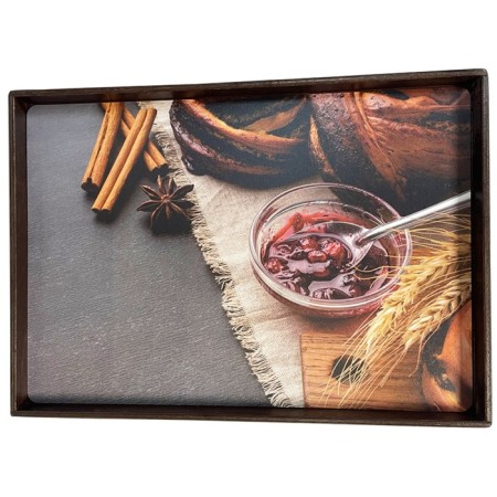 Wooden tray Panairo Lavarna, Birch Birch, Size 41.5x29.5x2.5 cm-2