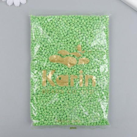Glass beads 6/0 "green mint" bright 450 g-2