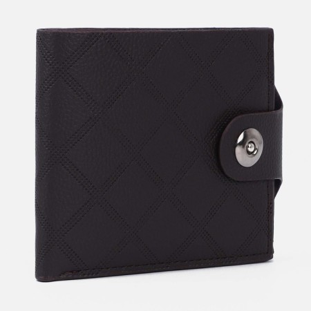 Male purse on a magnet, department for bills, for maps, for coins, dark brown color