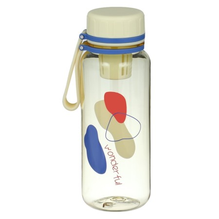 Water bottle, 600 ml, 20 x 7 cm, with sieve, yellow