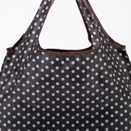 Folding bag without fastening, with carbine, black/brown color-2