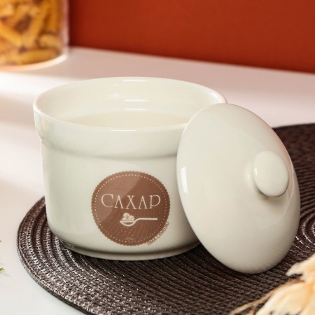 Ceramic sugar sugar "Sugar", 250 ml, white color-2