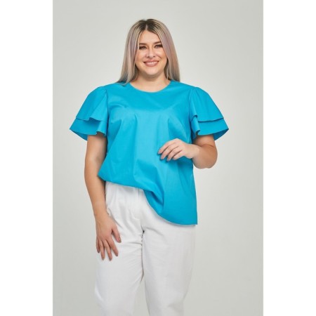 Female blouse, size 56, turquoise color-2