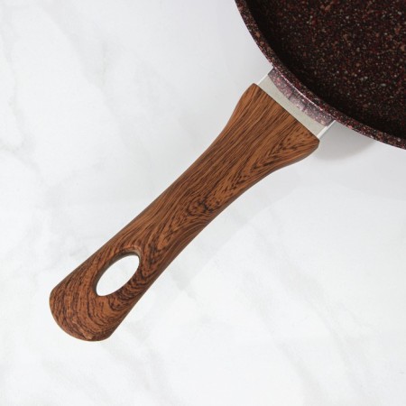 Granit Ultra Red, D = 24 cm pan, plastic handle, glass cover, anti -stick coating, brown color-3