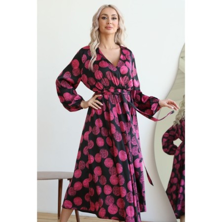 Female dress, size 46, black-pink color-1
