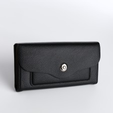 Women's wallet on a magnet, black color