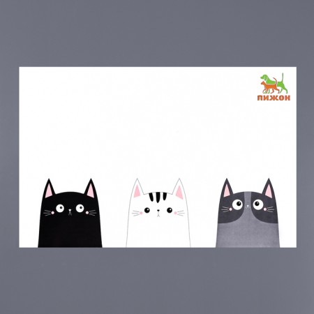 Rug for a bowl "Pigger" 43 x 28 cm "three cats"-2