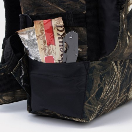 Tourist backpack, 40 l, department on screed with a lace, 3 outer pockets, with extension, Huntsman, Kamysh color-8