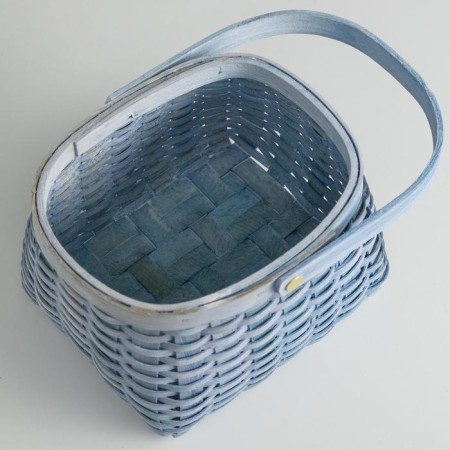 Wicker basket, sequoia, 17.5x15x11.5/23.5 cm, blue-1