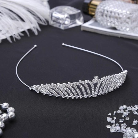 Hair diadem "flicker" vertical, silver