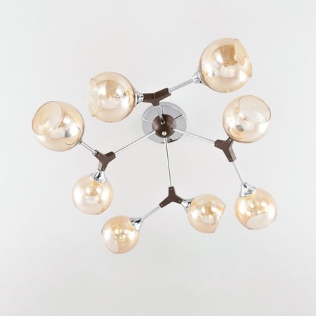 Ceiling chandelier Citilux "Til" CL138185, 80x80x30 cm, 8x60W, E27, brown color-10