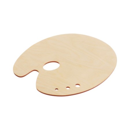 Wooden, Ovalny palette, No. 4, 21 x 24.5 cm, mix-4