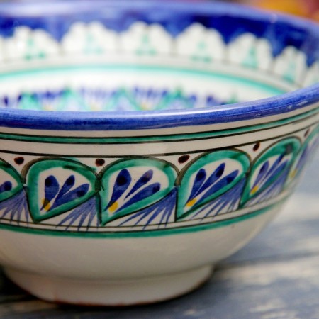 Rishtan ceramics "patterns" 15.5 cm, medium, blue mix-7