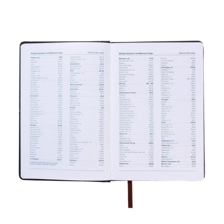 The diary is low, the PVC cover, A5 format, 140 sheets in a cage, with a knife, with a pocket, mix-5