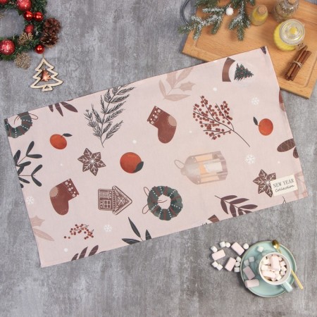 Ethel Towel "New Year's Jewelry" 40x73 cm, 100% HL, sarzha 190 g/m2