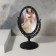 The mirror of the desktop “oval”, two -sided, with an increase, the mirror surface is 8.8 × 12.2 cm, the color is black