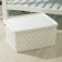 Storage basket with a “braid” lid, 35 × 29 × 17.5 cm, white color