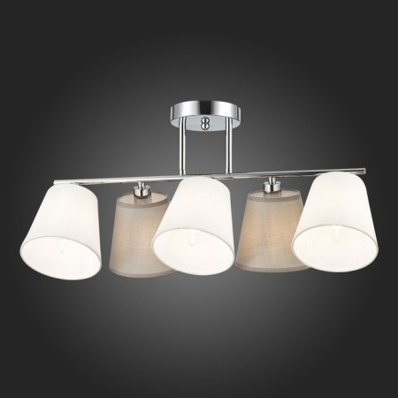 Ceiling EVOLUCE lamp. Sle300402-05. Prato. 5x40 watts, E14, 60x25x31.5 cm, chromium color-2