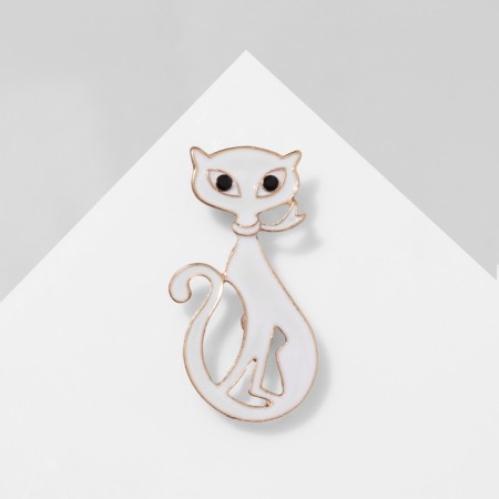 Brooch "Cat" Moore-Mur, white color in gold-1