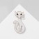 Brooch "Cat" Moore-Mur, white color in gold