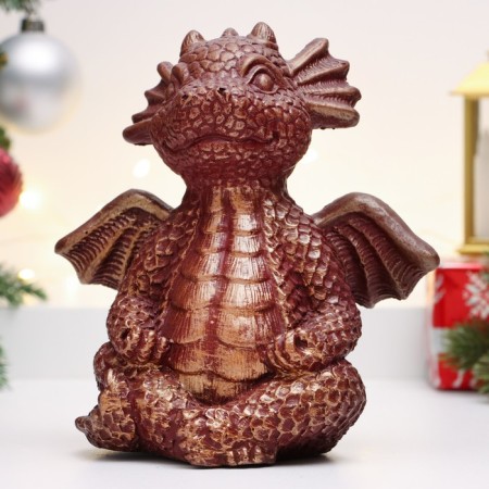 The piggy bank "Dracosha Timosha" 15x11x16cm, red with gold-1