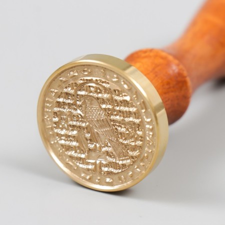 Printing for wax with a wooden handle "hawk" 3x3 cm-3