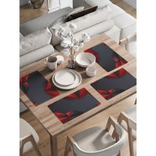 A set of napkins for setting the Pyramid 3D table, rectangular, rounded edges, size 30x46 cm, 4 pcs