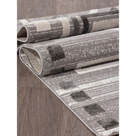 Rectangular carpet EFOR ECLIPSE, size 80x150 cm, color White/D.Gray-1
