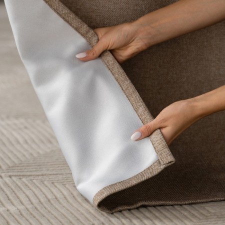 A set of curtains with a sequer of selection, size 2x150x270 cm, color is light brown-1