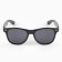 Square sunglasses, black frame with ovals, black lenses