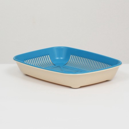 Rounded toilet with a mesh of 33.5 x 25 x 6 cm, blue/beige-2