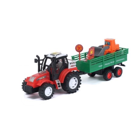 Tractor inertial "Farmer", with a trailer, color mix-8