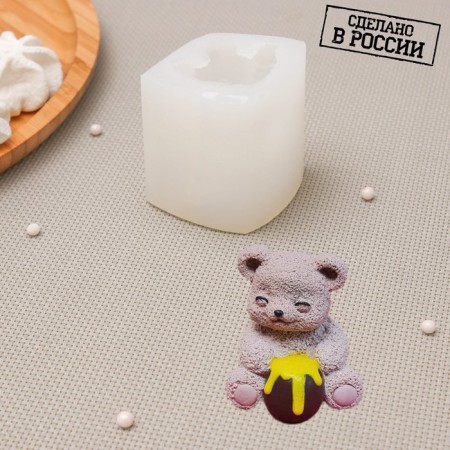 Silicone form "Bear-family", 5 × 4.8 × 5.9 cm, color transparent color