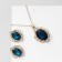 Set 2 objects: earrings, pendant "Edel" round trio, white-sea color in gold, 50 cm