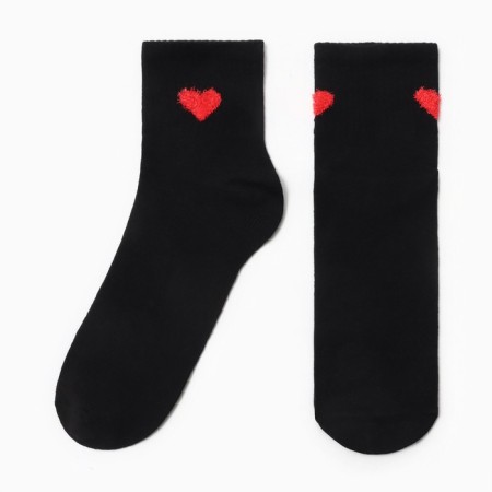 Women's socks "Heart" minku, Black color, rr 36-39 (23-25 ​​cm)
