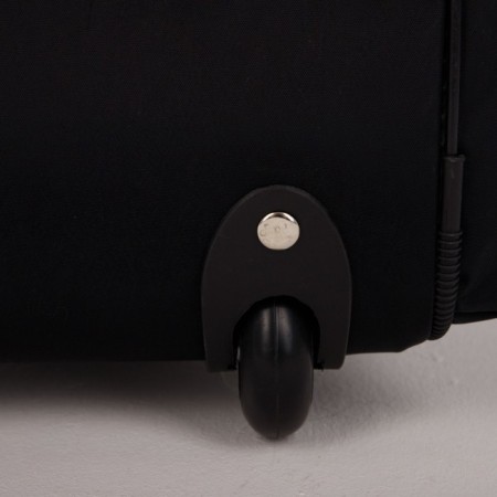 Road bag on wheels, a lightning department, with an increase, 2 outer pockets, a long belt, black color-4