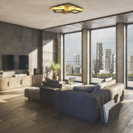 Ceiling light Mantra Dalia, Led, 3360lm, 3000k, 500x500x77 mm, black color-2