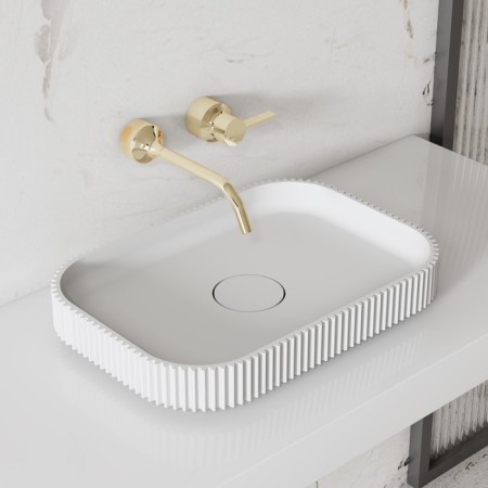 ABBER STEIN AS2602 sink, invoice, 500x350x60 mm, white, matte