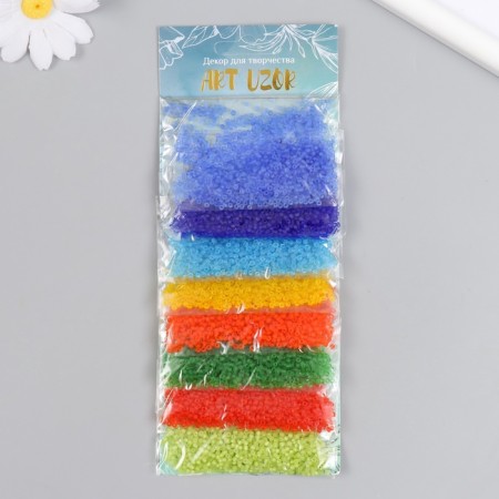 Round beads 12/0 "Multi -colored" matte 8 colors x 10 g 20x8 cm-2