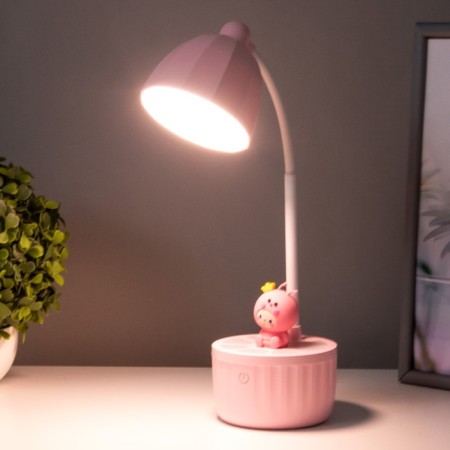 Table lamp "Mini Beetle" LED 3 modes 6.4W USB pink 10x10x37.5 cm Risalux-4