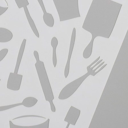 Plastic stencil "kitchen utensils" 15x15 cm-2