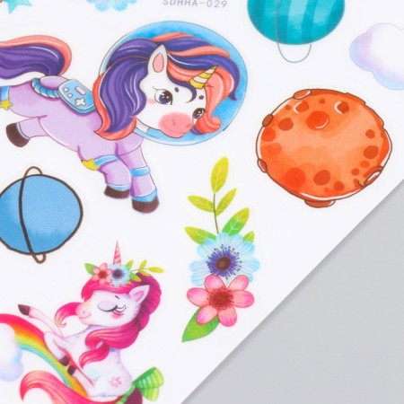 Plastic sticker interior phosphorus "unicorn and planet" 25x20.5 cm-1