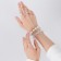 Bracelet Pearl "Bride" beads d = 0.8+1.2 with rhinestones 4 pieces, white color