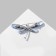 Brooch "Dragonfly", faceted wings, blue color in silver