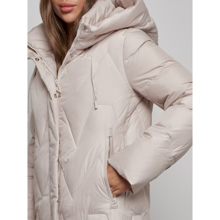 Coat insulated winter female, size 50, beige color-9
