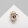 Brooch "Beetle", white color in gold